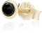 NKlaus Einzel 4,0mm 585 Gelb Gold 14 Karat Ohrstecker Kristall Zirkonia Schwarz Butterfly Verschluss Damen Mädchen 11035