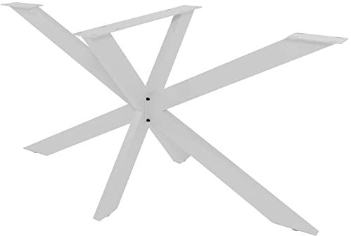 CLP Pieds en Acier Poudré Biloxi I Pieds Forme Araignée Style Industriel I Pieds De Table pour DIY, Couleur:Blanc, Taille:L