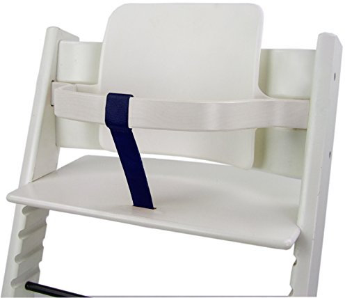 BambiniWelt Schrittgurt Tripp Trapp – Lederriemen aus Echtleder kompatibel mit Stokke Hochstuhl, weiches Öko-Leder, schadstofffrei & atmungsaktiv, abwaschbar & langlebig (marine)
