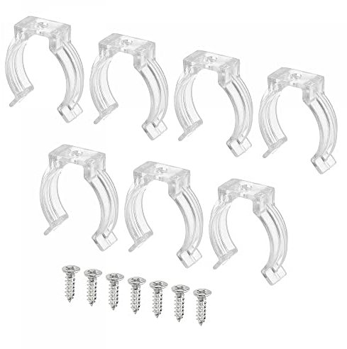 sourcing map T8 U Clips Holder Bracket Fluorescent Tube Light Fixture Plastic Pipe Clamps with Screws for LED Bulbs Ceiling Lamp, Pack of 20