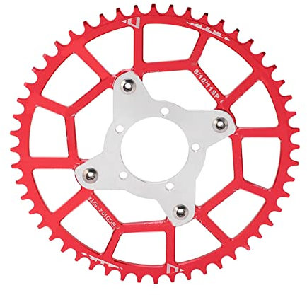52T 104BCD Fahrrad Ritzel Spider Adapter, Alu, 2 Farben, Hohe Genauigkeit Antriebskettenblatt mit hoher H?RTE Electric Bicycle refit Parts f¨¹r Mittelmotor BBS01 BBS02(Rot)