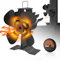 VAZILLIO Stove Fan 2 in 1 Log Burner Fan with Thermometer Heat Powered 4 Blades Wood Burner Fans Eco Friendly Heat Circulation for Wood/Log Burner/Fireplace, HL-600D