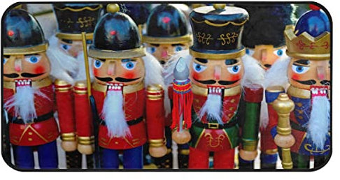 Red Christmas Nutcrackers Kitchen Floor Mat Non Slip Absorbent Bath Rug Comfort Standing Mat Runner Rug for Bathroom Hallway Entryway Living Room Bedroom 39 x 20 Inches