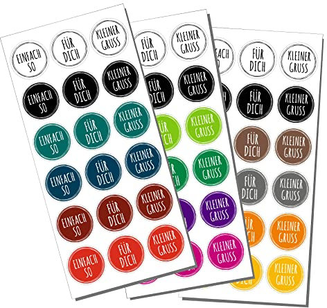 Sticker Einfach so - Für Dich - Kleiner Gruß | 54 Stk.Aufkleber, rund 3 cm