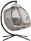 Outsunny Outdoor Double Hanging Chair, Swing Chair with Metal Stand, Thick Padded Cushion, Foldable Basket and Cup Holders, for Indoor and Outdoor, Sand Brown
