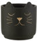 J-Line pot de fleurs Chat Déco - céramique - noir/or - large - Ø 19.00 cm