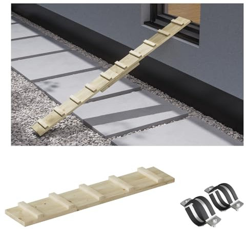 Scala per gatti, gradino per gatti, per balcone, scale, 1 m, con morsetti