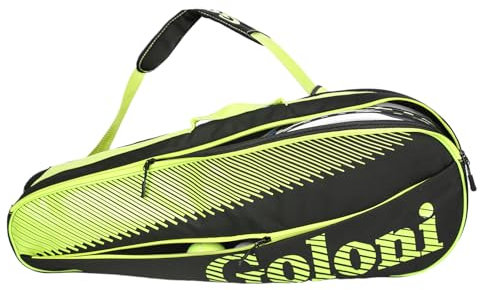 Goloni Tennistasche für 3–4 Schläger mit extra Vordertasche für andere wichtige Dinge, Tennisschläger-Tasche mit abnehmbarem Schultergurt, Gelb