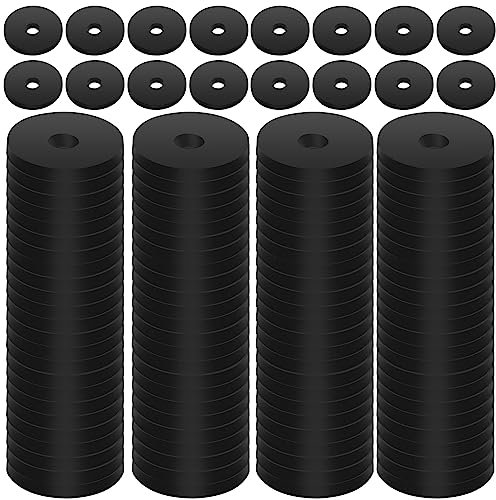 Prasacco Set di 100 rondelle in gomma, rondelle piatte, resistenti, resistenti all'abrasione, nero, rotonde in gomma per connettori elettrici, riparazioni auto, installazione di apparecchiature