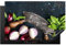 KitchenYeah© Herdabdeckplatte Einteilig Herdabdeckung Abdeckplatte für Ceranfeld Abdeckung Induktionskochfeld Aufrollbare Matte Gemüse - Kräuter - Wiegemesser - Zwiebel - Gewürze - 80x52 cm