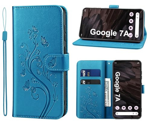 Handyhülle Kompatibel mit Google Pixel 7A Hülle Handytasche Schutzhülle Klapphülle Kompatibel mit Google Pixel 7A Hülle, Blau
