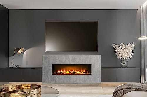 Acantha Bloc Pre-Built Concrete Effect Fully Inset Media Wall Suite