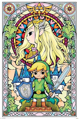 ARTLaminiertes Maxi-Poster The Legend Of Zelda, Buntglas