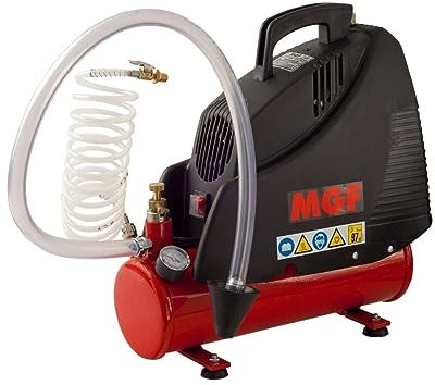 Pompa elettrica aria compressa disostruente elettrocompressore per sgorgare spurgare sturare collaudare impianti con tubo a spirale 8 bar 205 litri al minuto blitz
