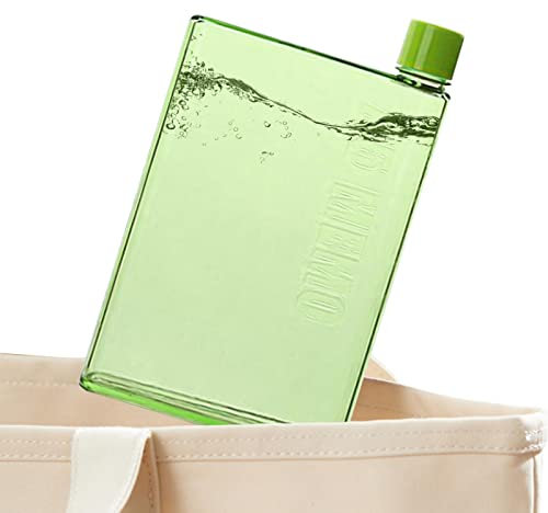leryveo Flache Flasche,A5 Memo Papier Wasserflaschen | BPA-freie Wasserflasche 350 ml/420 ml Buchtrinkwasserflasche für Sport, Reisen, Schule