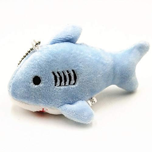 AMONIDA Hai Schlüsselanhänger, Shark Plush, 12cm Bequemer Kleiner Hai-Plüsch-Schlüsselanhänger für Rucksäcken, Handys, Schlüsseln(Blau)
