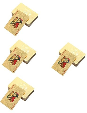 Toyvian 4 Stück 1 Kartenspielen Canasta-Karten Golddeck Von Orakelkartendecks Mit Ratgeber Orakel-kartenspiel Chinesisches Poker Glitzer Spielen Poker Chip Spielchip PVC Metall Wasserdicht