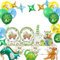 Dino Vaisselle de Fête,Decoration Anniversaire Dinosaure,Vaisselle Dinosaure Enfant,Assiettes en Papier,Tasses, Fournitures de Fête d'anniversaire sur Le Thème du Dinosaure pour 20 Invités