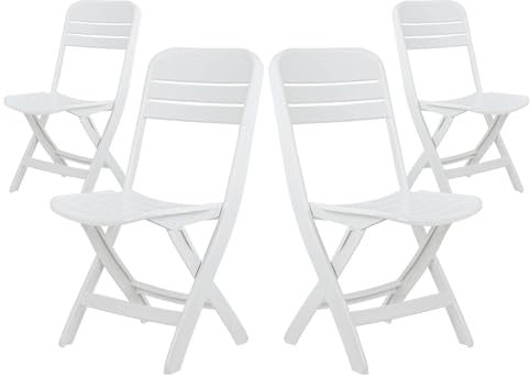 THINIA HOME Pack 4 Sillas Plegables Bliss Blancas 52x40x82cm