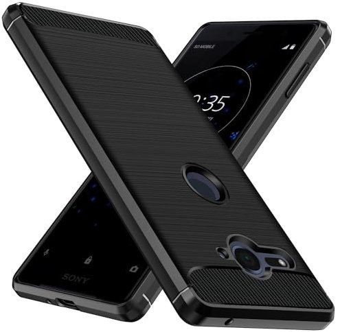 ivoler Silikon Hülle für Sony Xperia XZ2 Compact, [Militärischer Schutz] Stoßfest Handyhülle, Dünne Weiche Flexible TPU Kratzfest Schutzhülle Anti-Fingerabdruck Case Cover, Schwarz