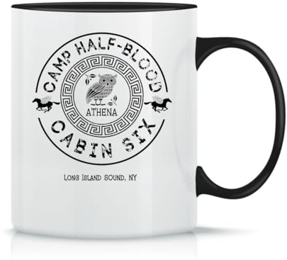 Moonai Cabin Six Athena Percy Jackson Camp Half Blood Tasse à Thé à Café En Céramique Classique Blanc Noir Rose Magie 330ml