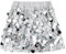Miipat Bambina Ragazze Paillettes Gonna con Vita Elastica Bambini Tutu Principessa Gonna per Bambine Danza Compleanno Principessa Festa Gonne Pantaloncini Argento 110 3-4 Anni