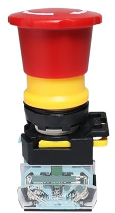 YGTMCMKY Not-Aus-Druckknopfschalter mit Fixierung, 22 mm, 10 A, FXB38, Pilzkopf, E-Stop, rote Tasten