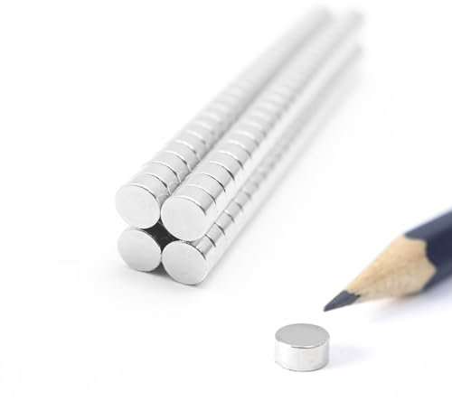 PACKIVO Neodym Magnete ⌀ 6 x 3 mm - 100 Stück Kleine Magnete Scheibenmagnete extra stark rund mini Magnet Magnettafel Pinnwand Kühlschrank Schwarzes Brett Whiteboard Basteln Handwerk Fotos Büro