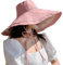 Chapeau de soleil à large bord pour femme - Protection UV - Chapeau de plage respirant - Chapeau de pêche pliable UPF 50+, rose, taille unique