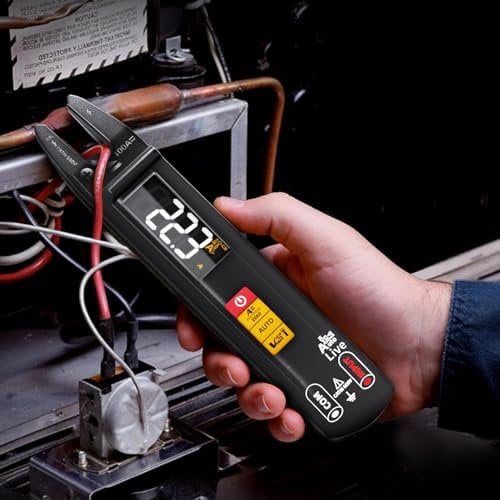 MAXRIENY Pinza Amperetrica AC DC a Forcella Aperta Multimetro Digitale Automatico Ricaricabile con Penna Tester di Tensione Elettrica Mini Tester di Corrente Tensione Resistenza Continuità