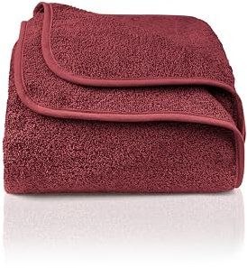 LAYNENBURG Premium Frottee-Decke, 150 x 200 cm, 100 % Baumwolle, Sommerdecke, dünn, leicht & kühlend, als Sofa, Bettdecke & Frotteedecke (Bordeaux)