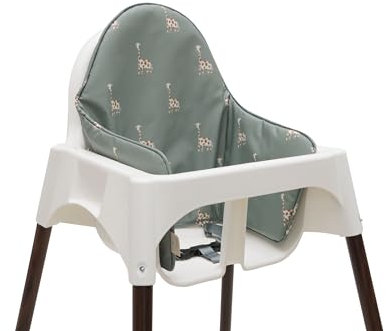 Jollein Hochstuhl- Sitzkissen - Jungle Jambo Giraffe - Kissen für IKEA Hochstuhl - Wasserabweisend - 27x45x2cm