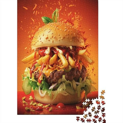 Hamburger 1000 Stück Puzzles Für Erwachsene Teenager Stress Abbauen Familien-Puzzlespiel Mit Poster in 1000-teiliges Puzzle Kinder Lernspiel Spielzeug Geschenk Puzzel 1000pcs (75x50cm)