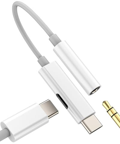 Adattatore USB C a 3.5mm Cuffie(2in1)Cavo Aux Audio per Apple iPhone 16 tipo c Ricarica compatibile per Samsung Auricolari Microfono Splitter Type-C Caricabatteria Accessori per ipad Headphone Adapter