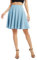 Damen Elegante Elastische Taille Ausgestellte A-Linie Midi Rock Basic Uniform Plissee Skater Röcke(M, Hellblau)