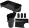 HEROFFIX 1 Pcs for Most Vehicles Car Cup Holder Expander with Attachable Tray 360° Rotating Additional Cup Holder Extender 138x74x60mm Matte Black ABS