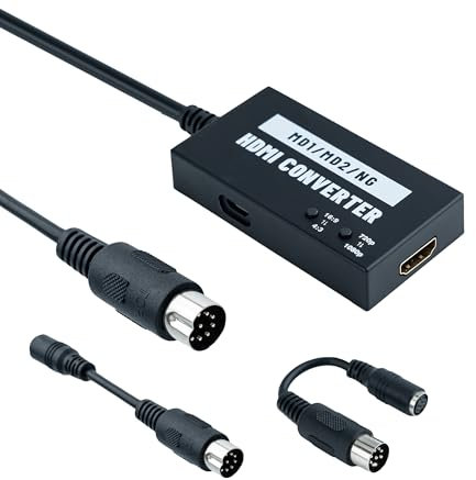 Mcbazel Nahtloser Mega Drive/NEOGEO HDMI-Adapter für HDTV, Multifunktions-Videokonverter 4:3/16:9, 720P/1080P für Mega Drive 1/Mega Drive 2/NEOGEO