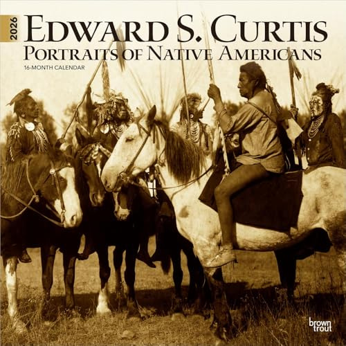 Edward S. Curtis Portraits of Native Americans | 2026 12 x 24 Inch (Hanging) Monthly Square Wall Calendar | Plastic-Free | BrownTrout | Photography USA America