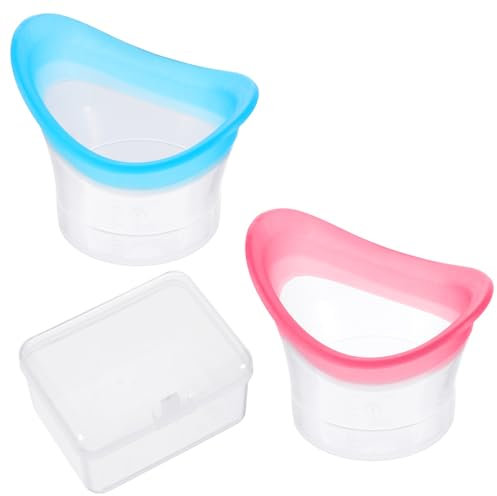 2pcs Eye Wash Cup Eye Wash Bath Kit Eyes wash Cleaner Kit Silicone Eyes Cleaning Cup Tool Manual Portable Eyes Care Tool Eye Cleaner for Eyes Rinse Clean Dust Makeup Irritants Soothing Tired Eye