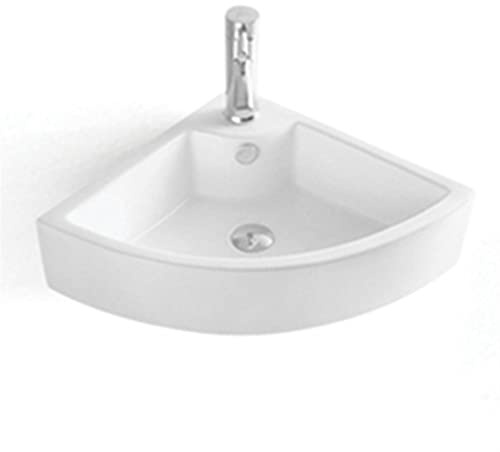 Salle de bain Lavabo Triangle porcelaine céramique montage mural salle de bain salle de bain lavabo bols petit coin mural salle de bain lavabo, blanc salle de bain plateau de lavabo