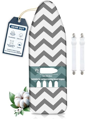 Funda Tabla de Planchar Universal, Montaje fácil con elástico, Funda Protectora para Tabla de Planchar, Incluye Dos Piezas con Elasticidad, para Tablas de Planchar de hasta 125-140x35-40 cm