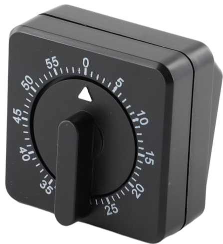 Gettimore Mechanischer Küchentimer 60 Minuten Countdown mit lautem Alarm Kochen Backen Kunststoff quadratisches Design keine Batterie erforderlich