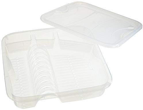 Rotho Geometric Geschirrabtropfer mit Abtropfschale, Kunststoff (PP) BPA-frei, transparent, (39,5 x 39,5 x 8,0 cm)