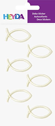 Heyda 203782830 Textil-Sticker, Motiv: Fische creme