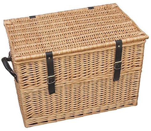 Red Hamper Chest Storage Basket, Wicker, Brown, 52 x 72 x 52 cm