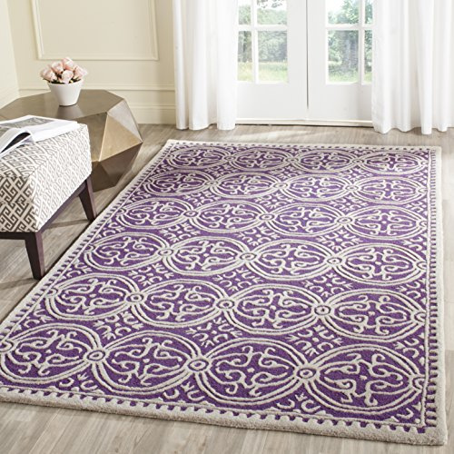 SAFAVIEH Cambridge Collection 5' x 8' Purple / Ivory CAM123K Handmade Moroccan Premium Wool Area Rug