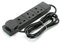 STATUS Black Multi Plug Extension | 4 Socket Extension Cable | 2m Extension Lead | S4W2MBL1PK4