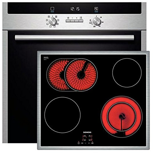 Siemens Backofen Edelstahl HB43GS540 + Glaskeramik-Kochfeld ET645HN17E, EEK: A
