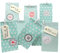 Frau WunderVoll® DIY Adventskalender zum Befüllen Weihnachtszeit, Blockbodenbeutel 12(L) x7(B) x24(H) cm Tuerkis Sterne und Streifen, Ziffern Pastell/Weihnachten, Papiertüten, Kinder, Aufkleber