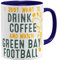 OM3® - Green-Bay-Coffee - Tasse | Keramik Becher | American Football Mug | 11oz 325ml | Beidseitig Bedruckt | Dunkelblau